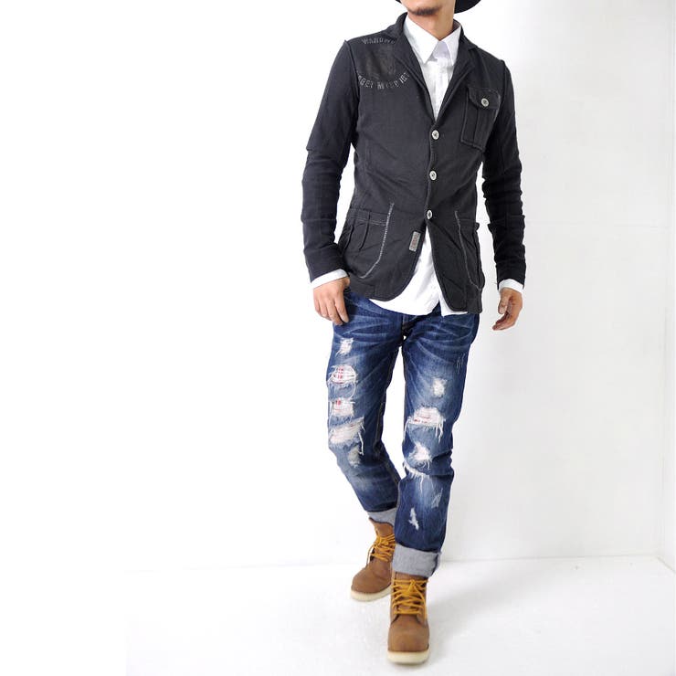 プリントスウェットジャケット メンズ アウター ブレザー[7色]#T351c1 | RAiseNsE  | 詳細画像6 