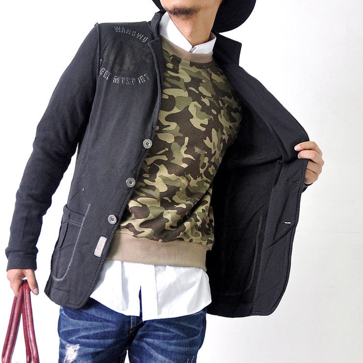 プリントスウェットジャケット メンズ アウター ブレザー[7色]#T351c1 | RAiseNsE  | 詳細画像8 