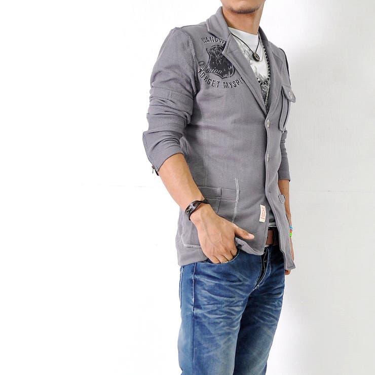 プリントスウェットジャケット メンズ アウター ブレザー[7色]#T351c1 | RAiseNsE  | 詳細画像15 