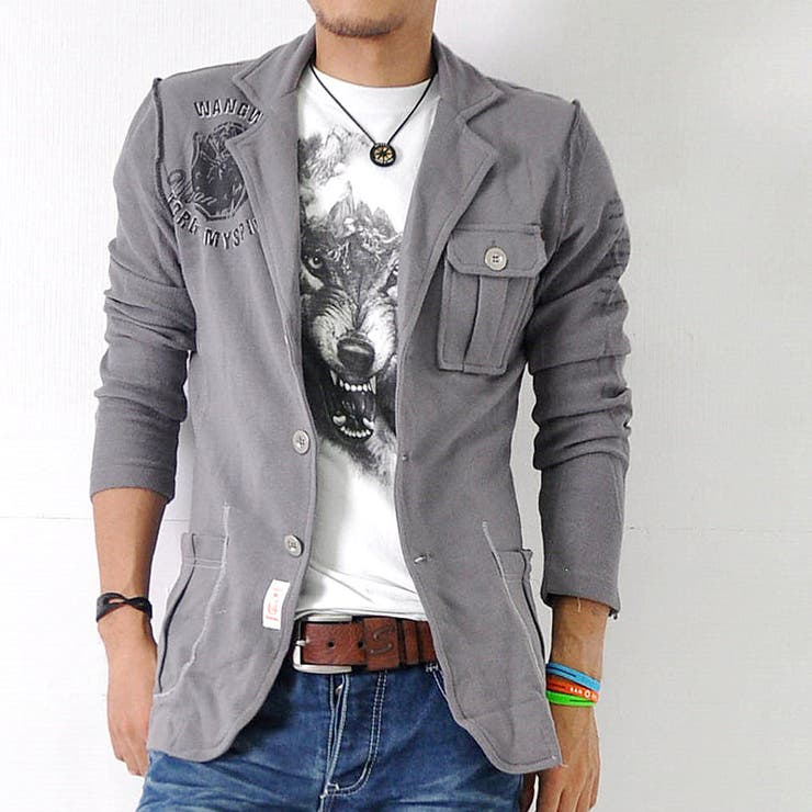 プリントスウェットジャケット メンズ アウター ブレザー[7色]#T351c1 | RAiseNsE  | 詳細画像1 