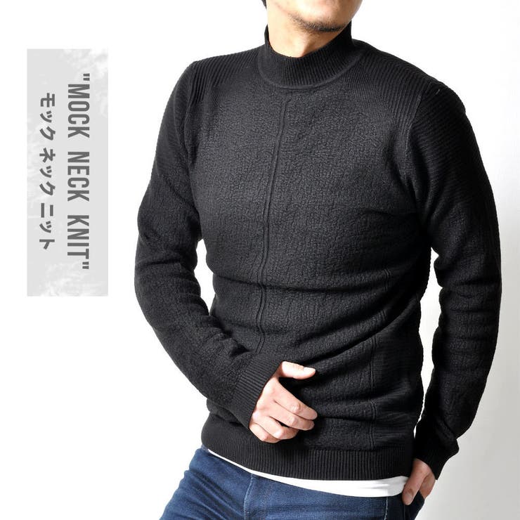 モックネック ニット ストレッチ | RAiseNsE  | 詳細画像1 