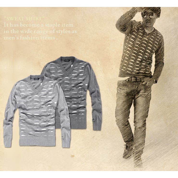 カットライン Vネック ニット | RAiseNsE  | 詳細画像4 