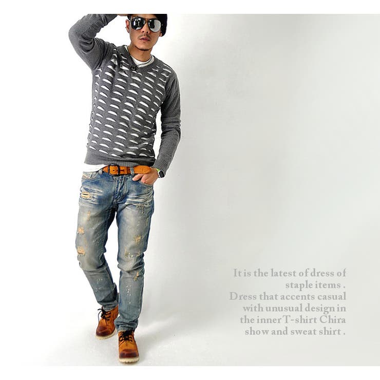 カットライン Vネック ニット | RAiseNsE  | 詳細画像8 