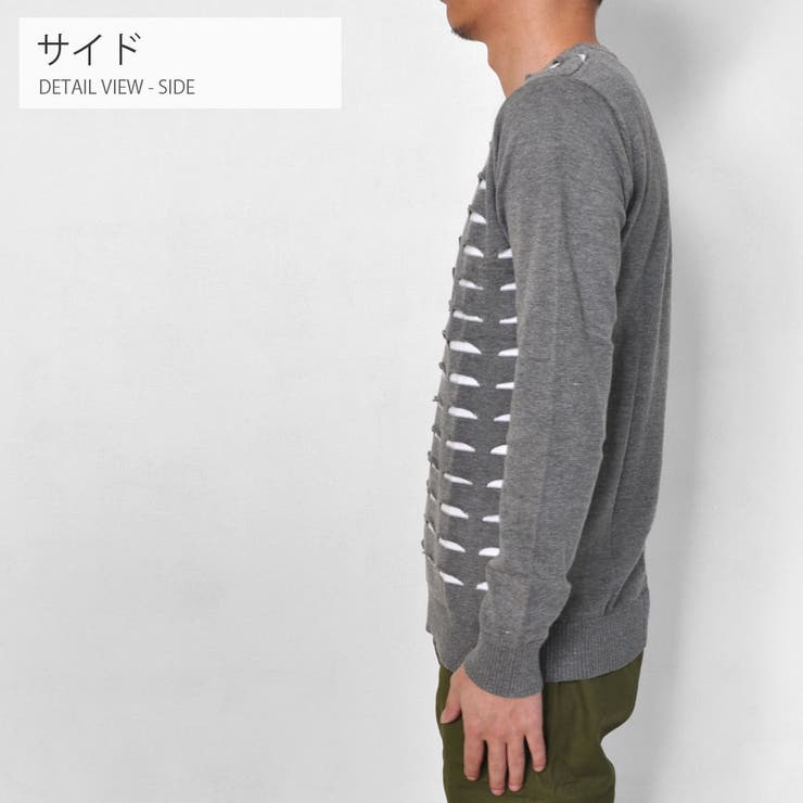 カットライン Vネック ニット | RAiseNsE  | 詳細画像15 
