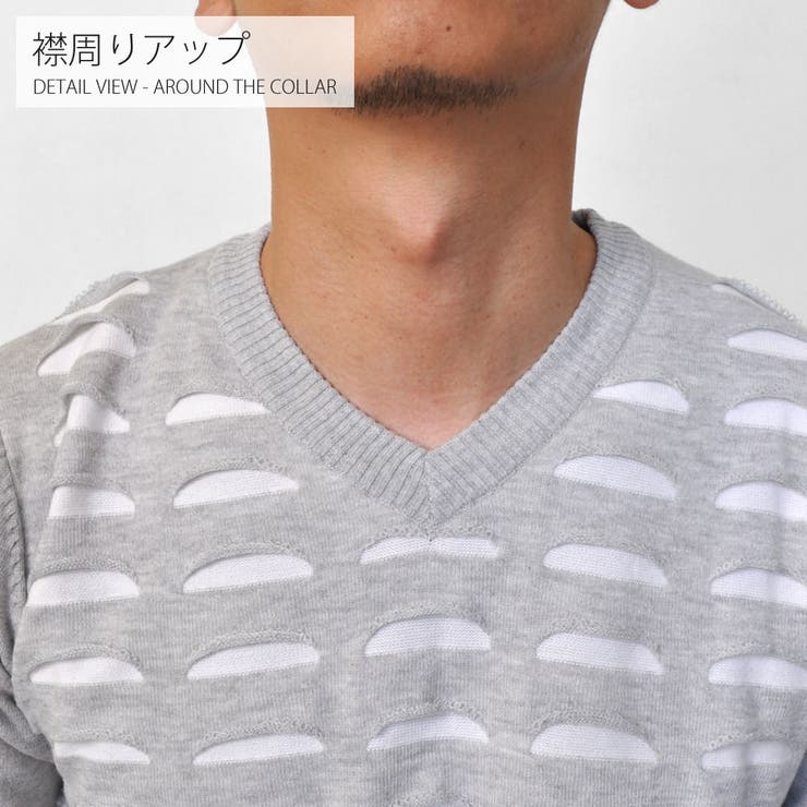 カットライン Vネック ニット | RAiseNsE  | 詳細画像24 