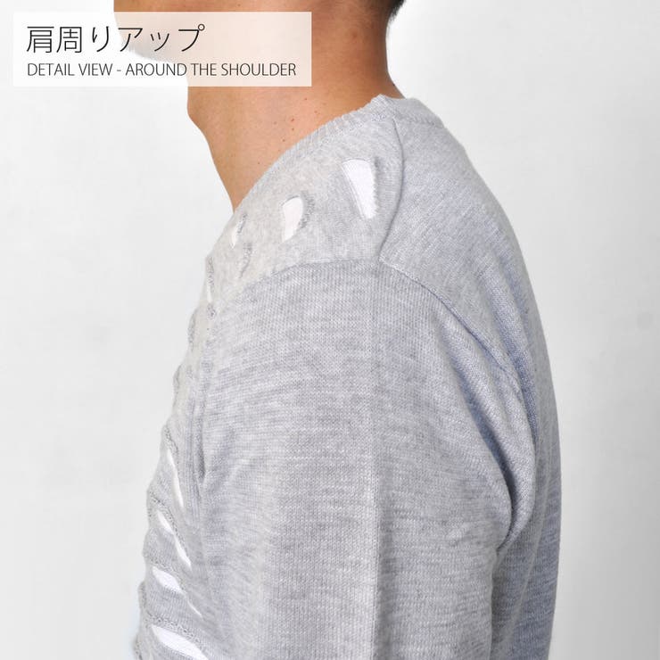 カットライン Vネック ニット | RAiseNsE  | 詳細画像25 