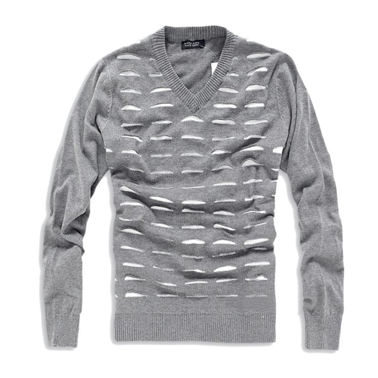 カットライン Vネック ニット | RAiseNsE  | 詳細画像29 