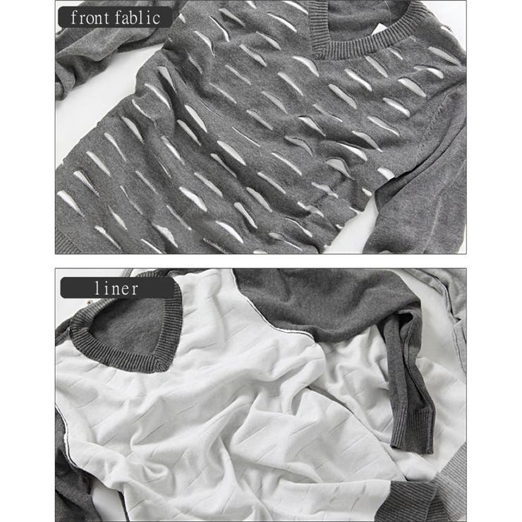 カットライン Vネック ニット | RAiseNsE  | 詳細画像30 