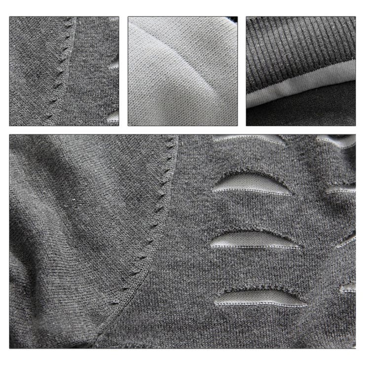 カットライン Vネック ニット | RAiseNsE  | 詳細画像31 