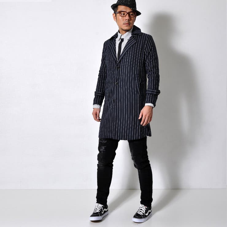 ストライプ チェスターコート メンズ トップス アウター 春 春服
