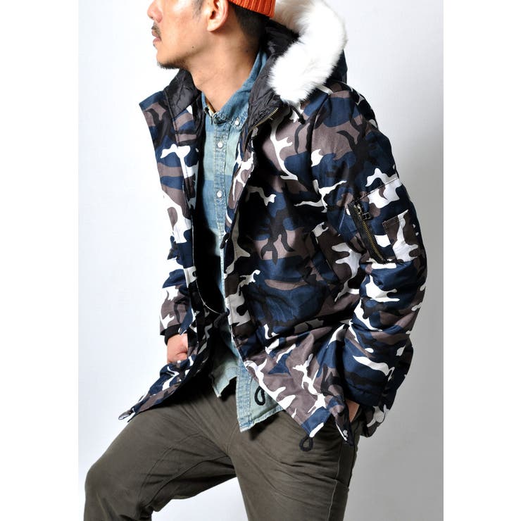 迷彩ミリタリーハーフコート メンズ アウター | RAiseNsE  | 詳細画像4 