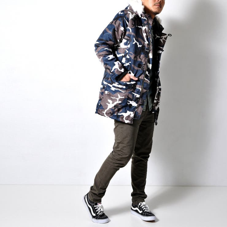 迷彩ミリタリーハーフコート メンズ アウター | RAiseNsE  | 詳細画像5 
