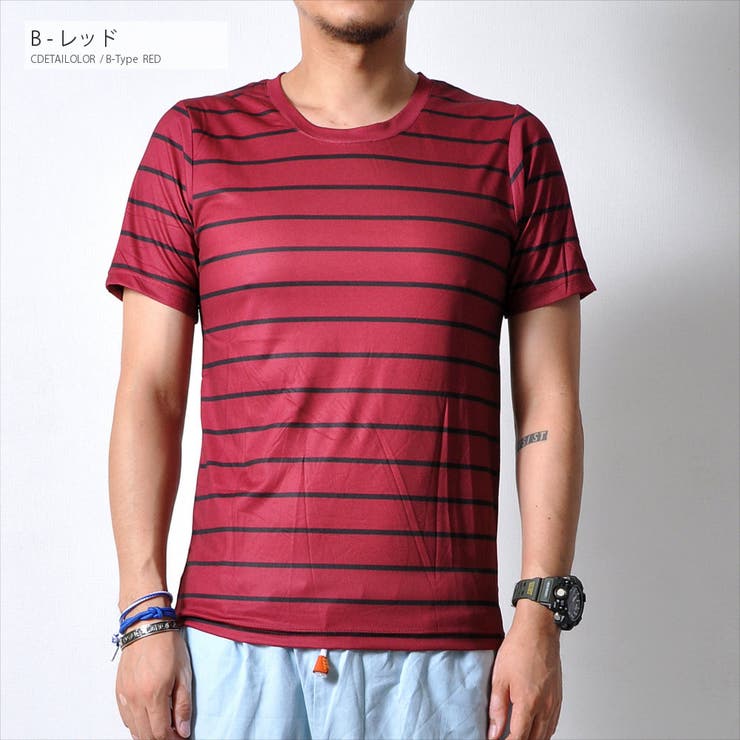 B-レッド | 吸汗速乾 半袖 Tシャツ | RAiseNsE 