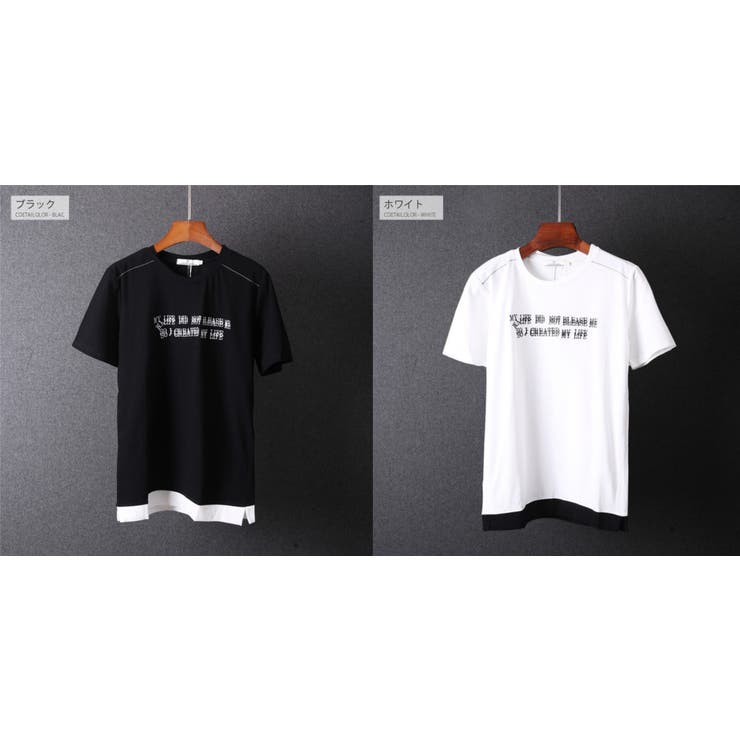 フェイクレイヤード ロゴ刺繍Tシャツ 半袖 | RAiseNsE  | 詳細画像2 