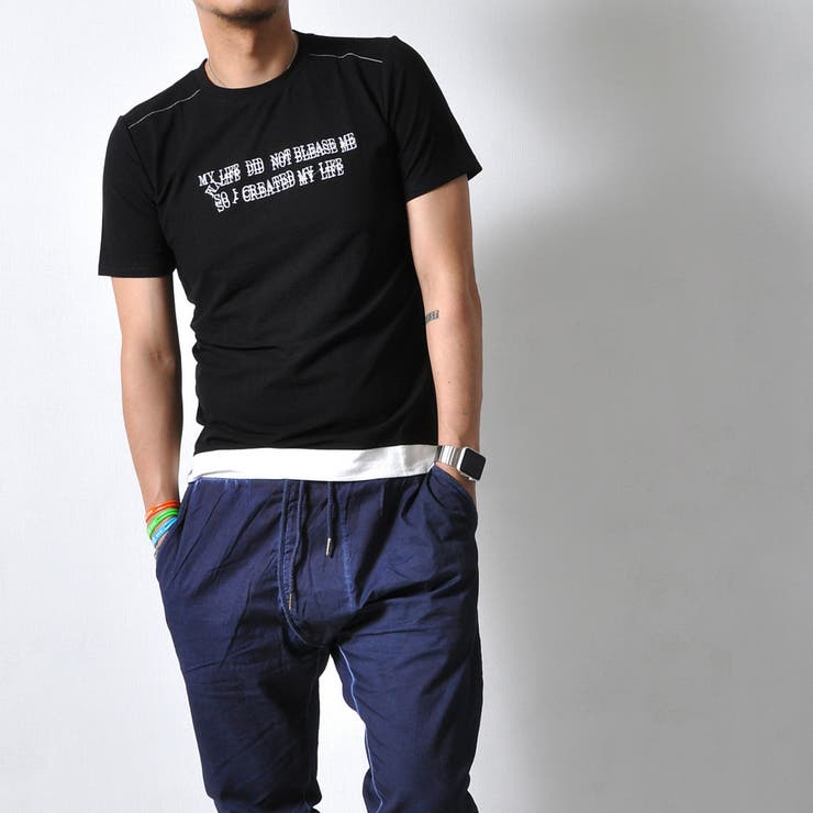 フェイクレイヤード ロゴ刺繍Tシャツ 半袖 | RAiseNsE  | 詳細画像9 