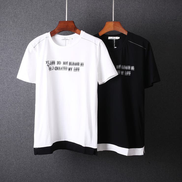 フェイクレイヤード ロゴ刺繍Tシャツ 半袖 | RAiseNsE  | 詳細画像13 