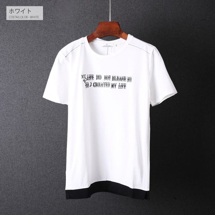 フェイクレイヤード ロゴ刺繍Tシャツ 半袖 | RAiseNsE  | 詳細画像15 