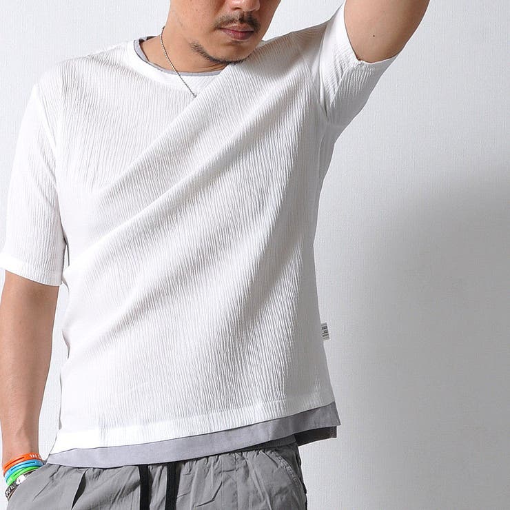 フェイクレイヤード ストレッチTシャツ 半袖 | RAiseNsE  | 詳細画像8 