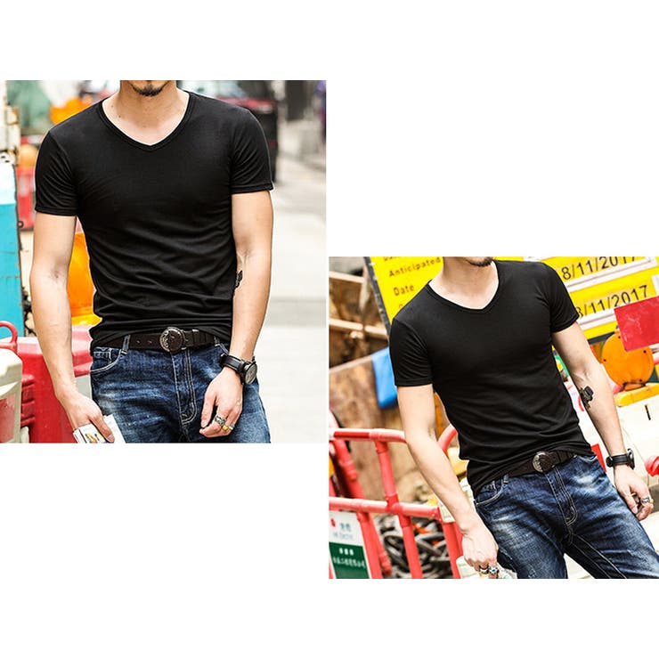 Vネック カラーTシャツ トップス | RAiseNsE  | 詳細画像6 