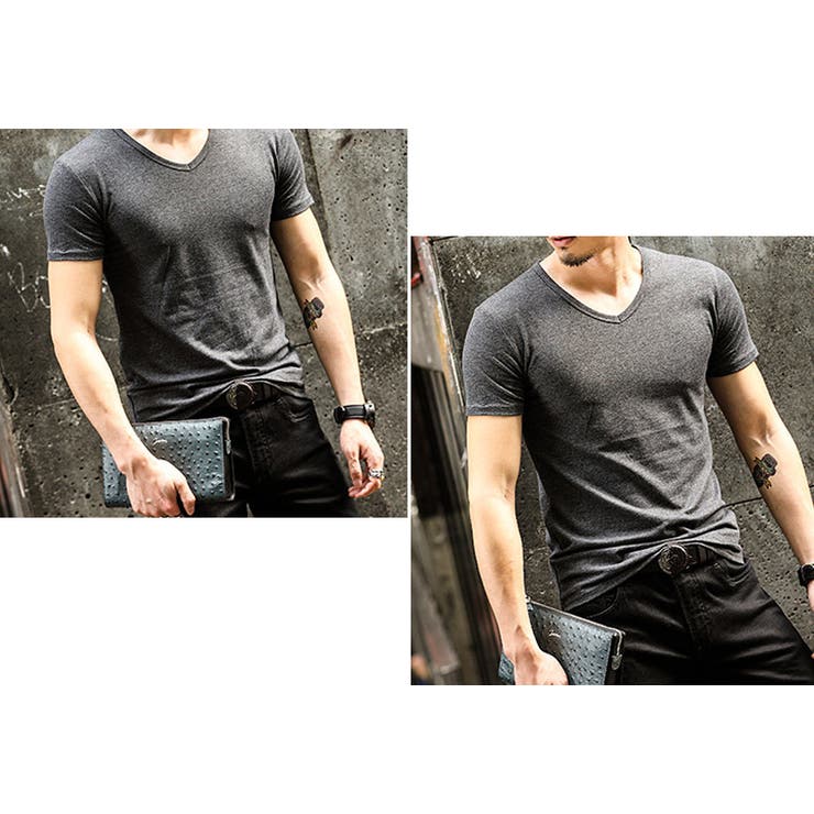 Vネック カラーTシャツ トップス | RAiseNsE  | 詳細画像8 