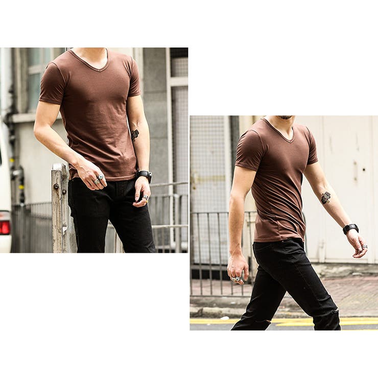 Vネック カラーTシャツ トップス | RAiseNsE  | 詳細画像12 