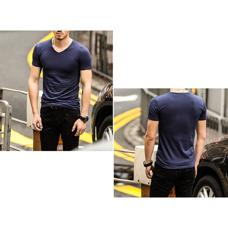 Vネック カラーTシャツ トップス | RAiseNsE  | 詳細画像16 