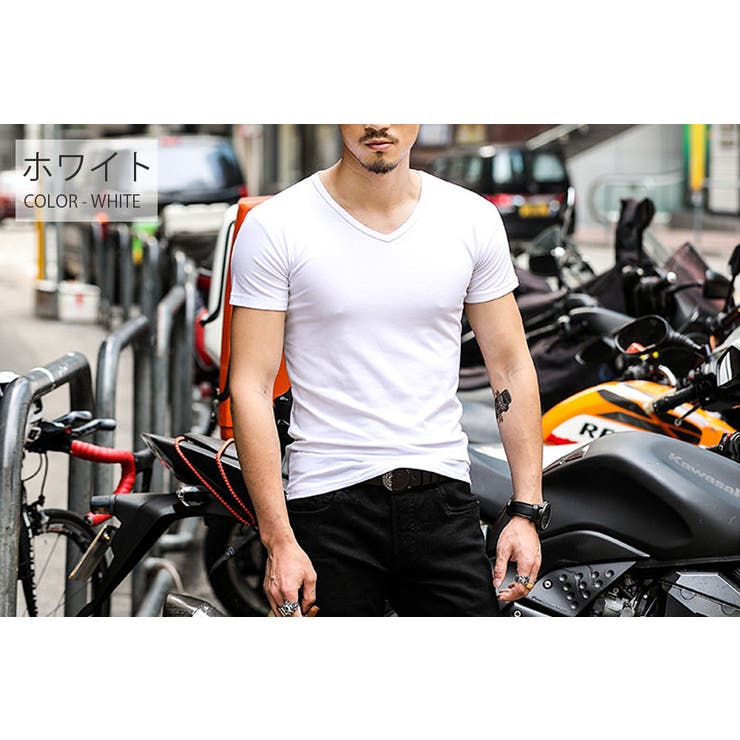 Vネック カラーTシャツ トップス | RAiseNsE  | 詳細画像19 