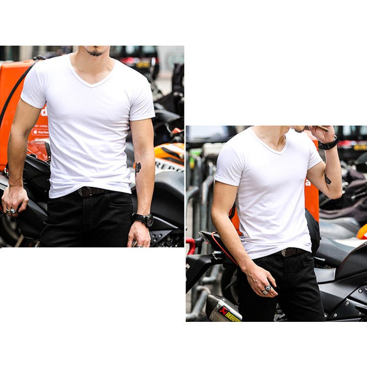 Vネック カラーTシャツ トップス | RAiseNsE  | 詳細画像20 