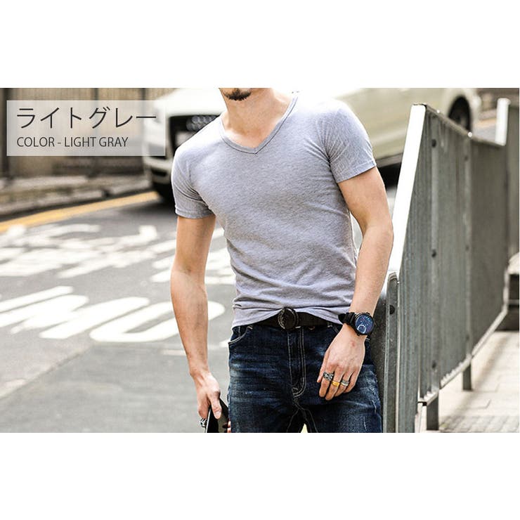 Vネック カラーTシャツ トップス | RAiseNsE  | 詳細画像21 