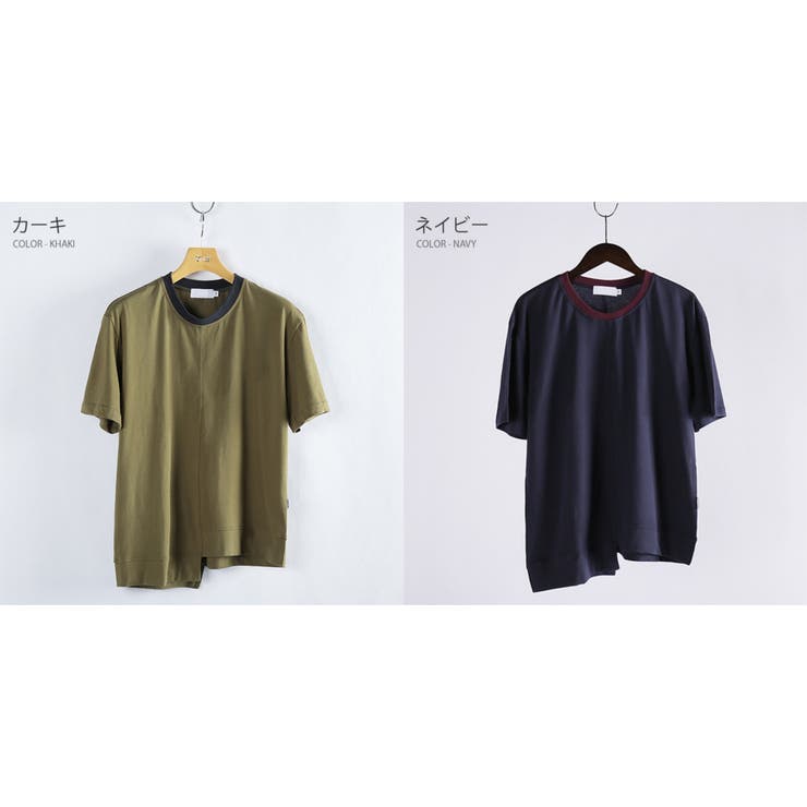 アシメントリー リンガーTシャツ メンズ | RAiseNsE  | 詳細画像2 