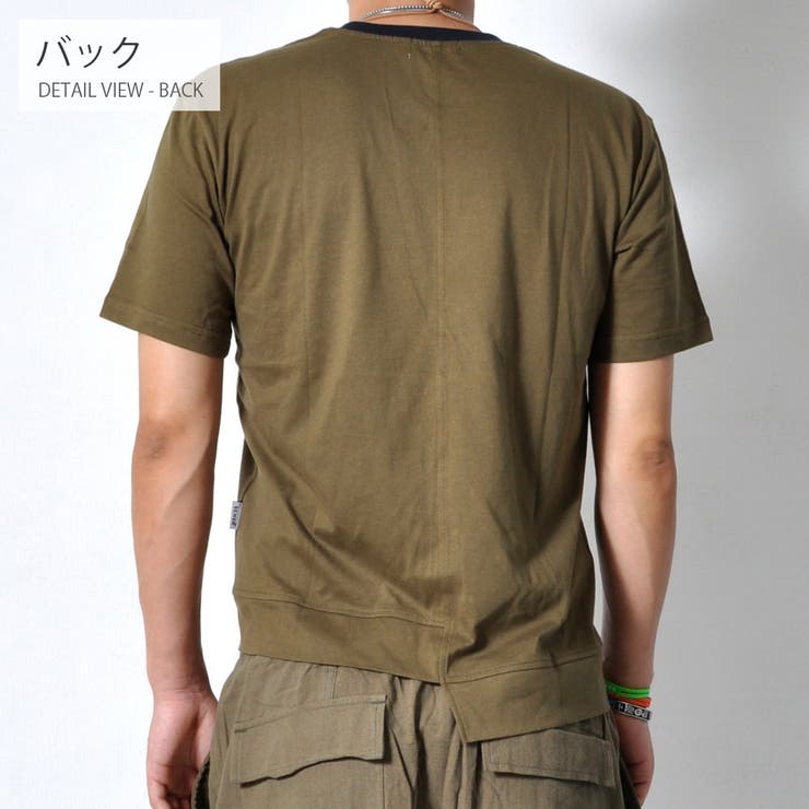 アシメントリー リンガーTシャツ メンズ | RAiseNsE  | 詳細画像14 