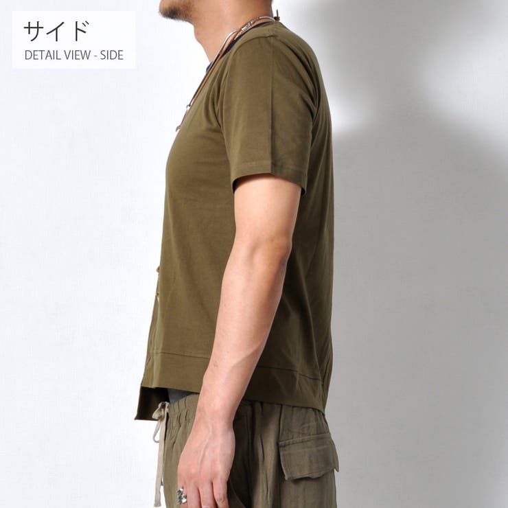 アシメントリー リンガーTシャツ メンズ | RAiseNsE  | 詳細画像13 
