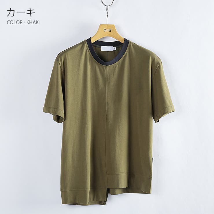 アシメントリー リンガーTシャツ メンズ | RAiseNsE  | 詳細画像15 