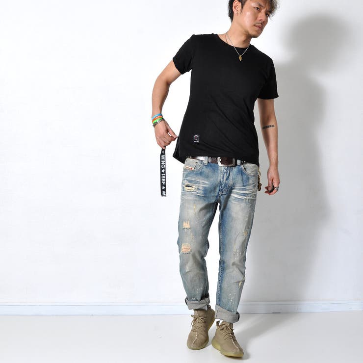 サイドジップデザイン テールカット 半袖Tシャツ | RAiseNsE  | 詳細画像4 