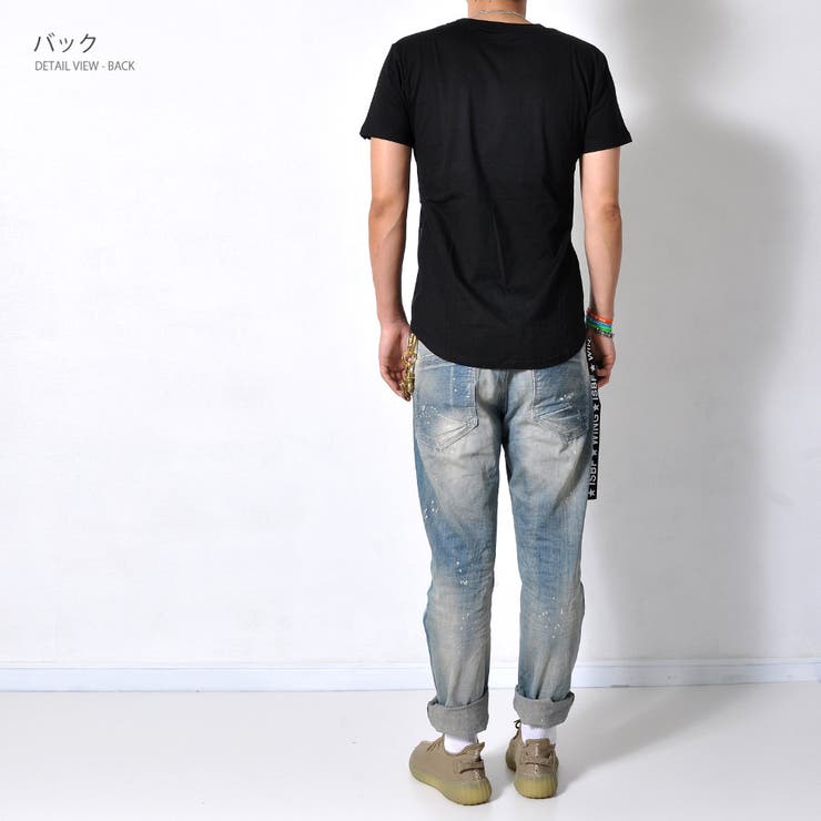 サイドジップデザイン テールカット 半袖Tシャツ | RAiseNsE  | 詳細画像15 