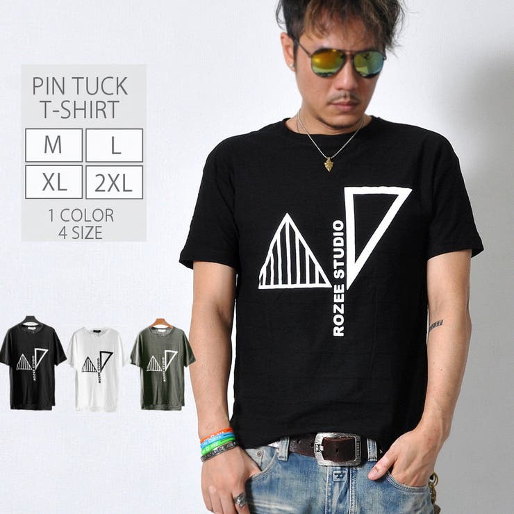 ボーダーピンタック グラフィック 半袖Tシャツ | RAiseNsE  | 詳細画像1 