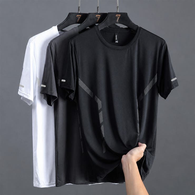 サラサラ 速乾 半袖Tシャツ メンズ 冷感 スポーツ 夏[8色]#TA192 | RAiseNsE  | 詳細画像12 