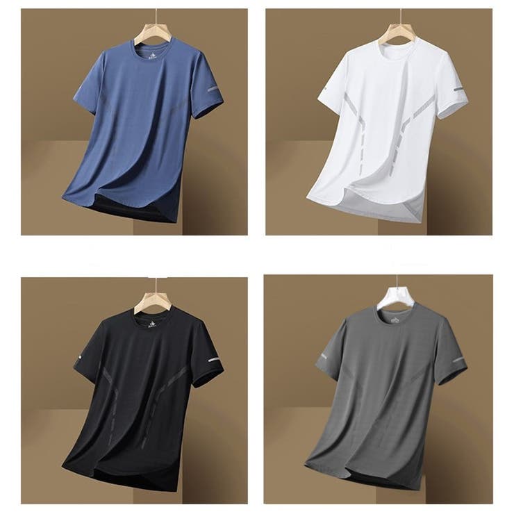 サラサラ 速乾 半袖Tシャツ メンズ 冷感 スポーツ 夏[8色]#TA192 | RAiseNsE  | 詳細画像13 