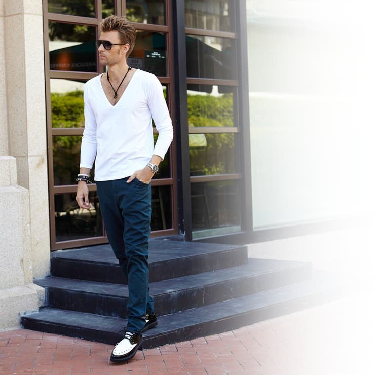 長袖Tシャツ Vネック シンプル | RAiseNsE  | 詳細画像5 