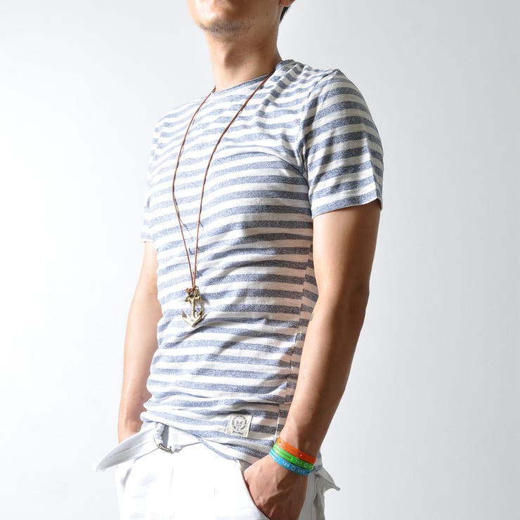 杢ボーダー カットオフネック 半袖 | RAiseNsE  | 詳細画像1 