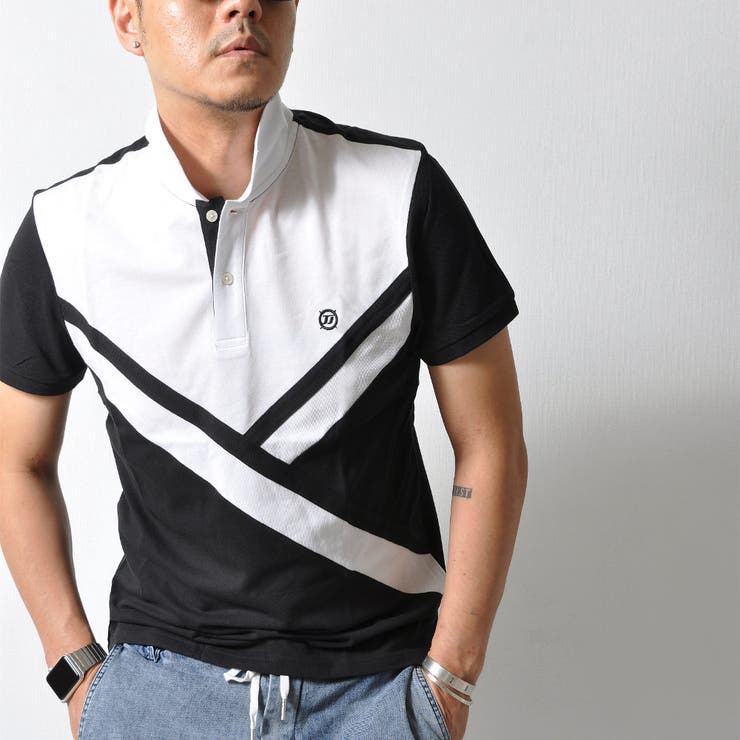 FR2GOLF ロゴプリントバイカラー半袖ポロシャツ rough&swell［ラフアンドスウェル］COLORED COLLAR POLO/バイ