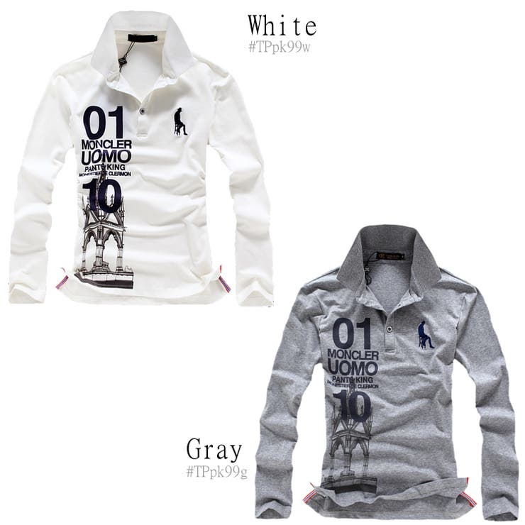 ロゴ 長袖 ポロシャツ メンズ 高品質 ボタン 襟付き[2色]#TPpk99 | RAiseNsE  | 詳細画像2 