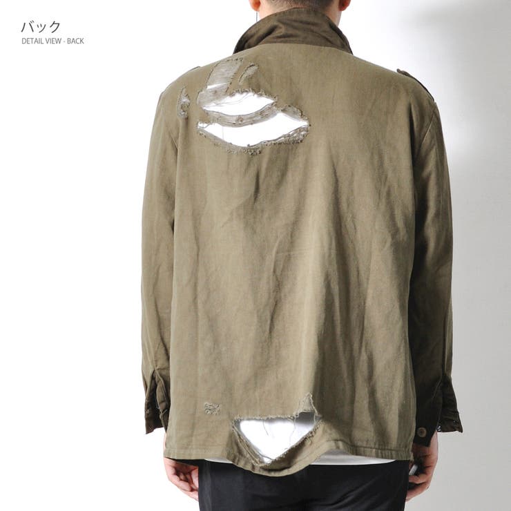 デニムシャツジャケット バイカラー ダメージ | RAiseNsE  | 詳細画像17 