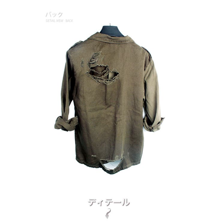 デニムシャツジャケット バイカラー ダメージ | RAiseNsE  | 詳細画像23 