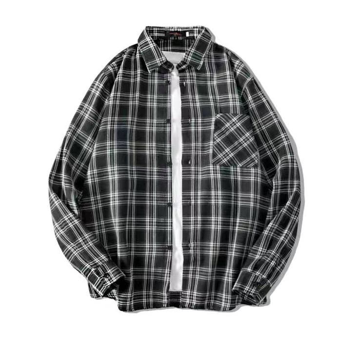 A-ブラック | 長袖 チェック柄シャツ メンズ | RAiseNsE 