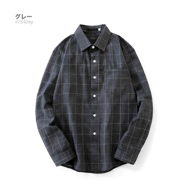 グレー | 長袖 チェック柄シャツ メンズ | RAiseNsE 