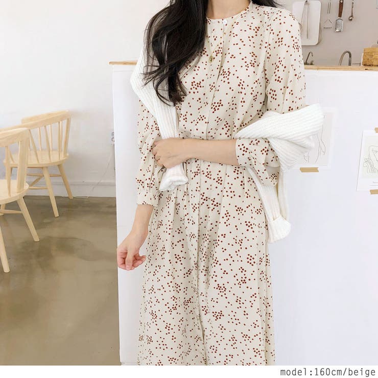 総柄ロングワンピース秋 春 Uネック 品番 Rkkw Rakuku ラクク のレディースファッション通販 Shoplist ショップリスト