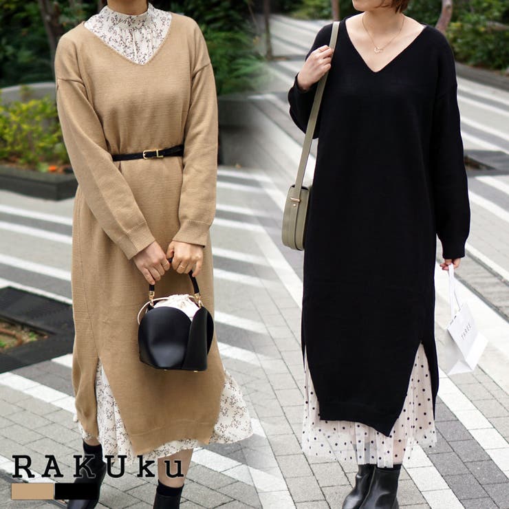 マキシ丈ニットワンピース 秋 冬 ワンピース 品番 Rkkw Rakuku ラクク のレディースファッション通販 Shoplist ショップリスト