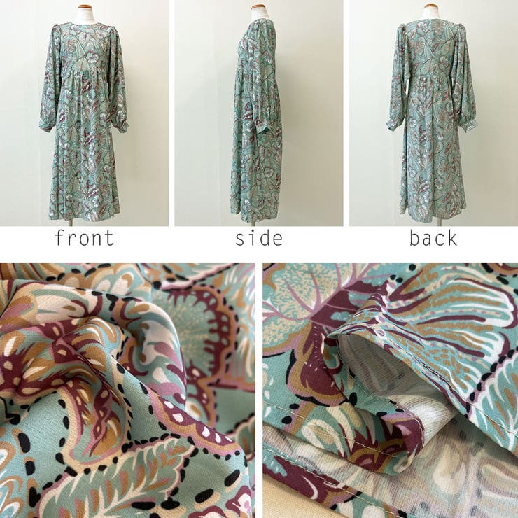 ボタニカル柄長袖ロングワンピース 春 秋 ワンピース 品番 Rkkw Rakuku ラクク のレディースファッション通販 Shoplist ショップリスト