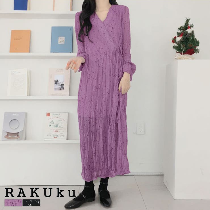 しずく柄大人の透け感ロングワンピース 秋 春 ワンピース 品番 Rkkw Rakuku ラクク のレディースファッション通販 Shoplist ショップリスト